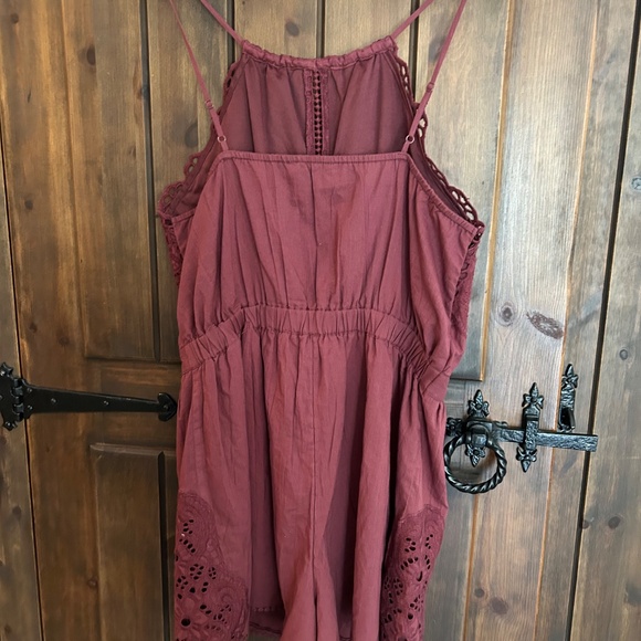 American Eagle Outfitters Burgundy Lace Romper - Picture 4 of 6
